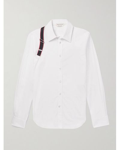 Alexander McQueen Hemd aus Baumwollmischung mit Gurt - Weiß