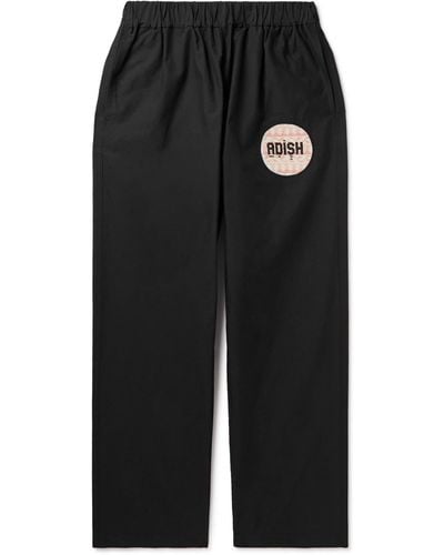 Adish Straight-leg Logo-appliquéd Cotton-blend Ripstop Pants - Black