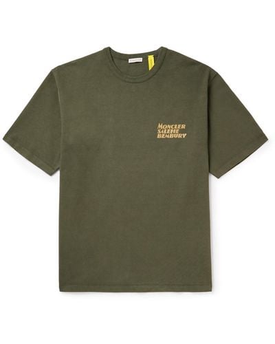 Moncler Genius Salehe Bembury Logo-print Cotton-jersey T-shirt - Green