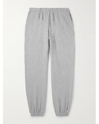 The Elder Statesman Straight-leg Cotton And Cashmere-blend Jersey Joggers - Grey