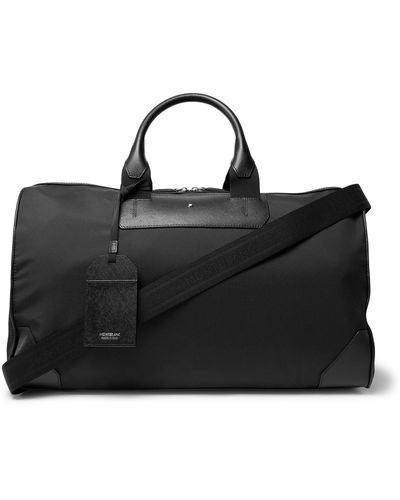 Montblanc Sartorial Jet Cross-grain Leather-trimmed Shell Duffle Bag - Black