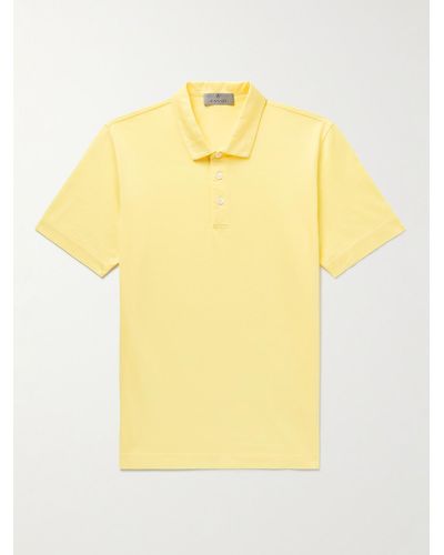 Canali Slim-fit Cotton-piqué Polo Shirt - Yellow