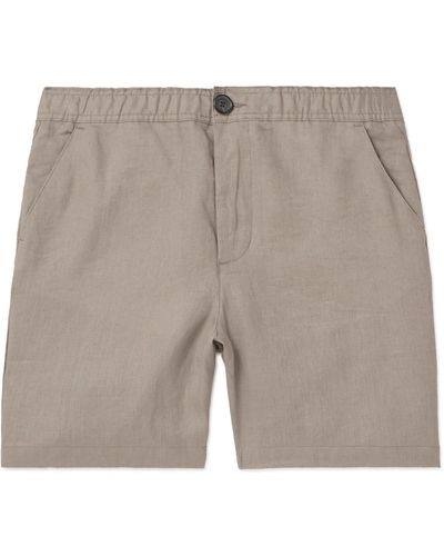 Oliver Spencer Osborne Straight-leg Linen Shorts - Gray