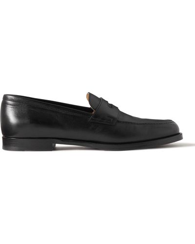 Dunhill Audley Leather Penny Loafers - Black