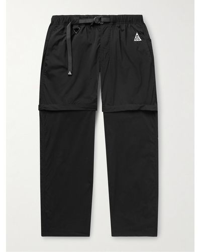 Nike ACG gerade geschnittene wandelbare Hose aus Shell mit Gürtel - Schwarz