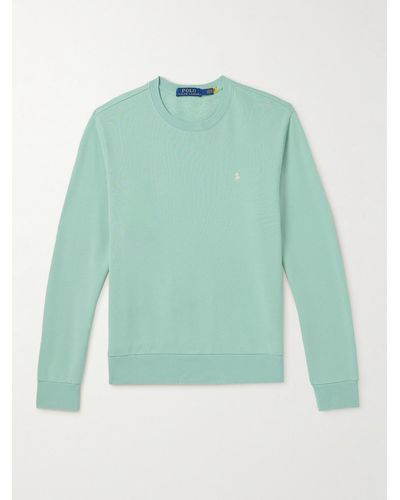 Polo Ralph Lauren Logo-embroidered Cotton-jersey Sweatshirt - Green