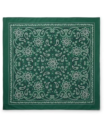 Drake's Paisley-print Cotton-voile Bandana - Green