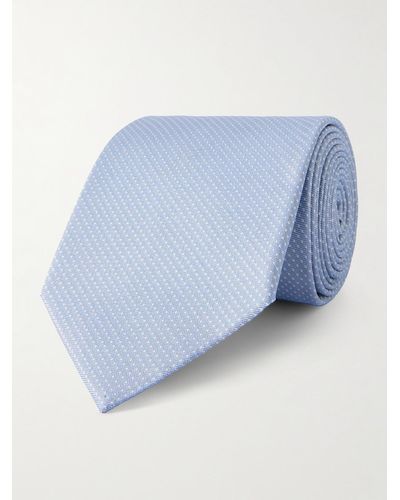Paul Smith Krawatte aus Seiden-Jacquard mit Punkten - Blau