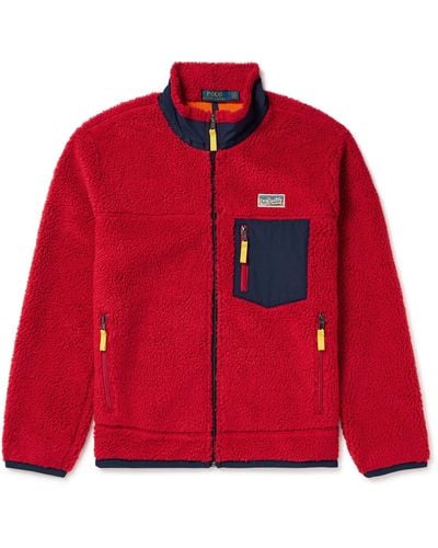 Polo Ralph Lauren Shell-trimmed Fleece Jacket - Red