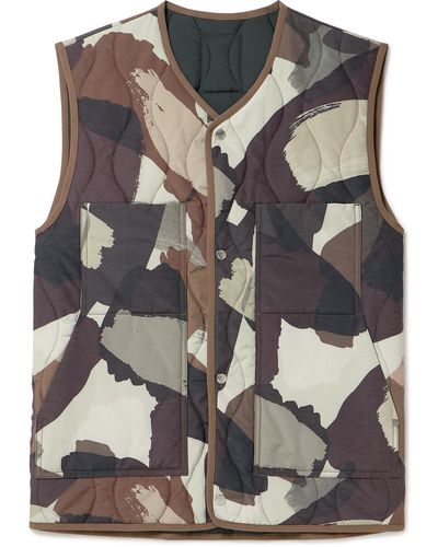 Norse Projects Peter Camouflage-print Padded Shell Gilet - Gray