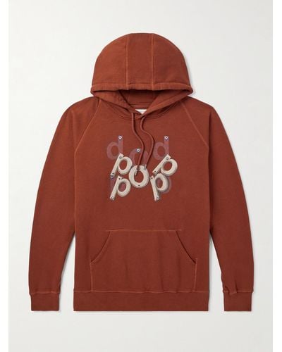 Pop Trading Co. Logo-print Cotton-jersey Hoodie - Red