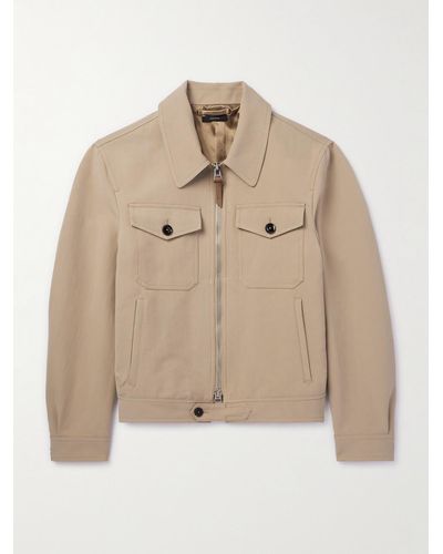 Tom Ford Cotton-twill Blouson Jacket - Natural