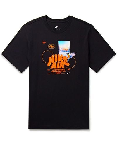 Nike Sportswear Printed Cotton-jersey T-shirt - Black
