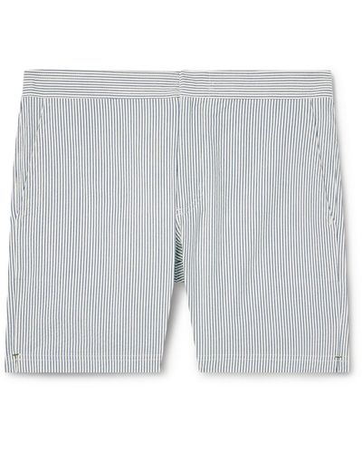 Sid Mashburn Straight-leg Mid-length Striped Swim Shorts - Gray