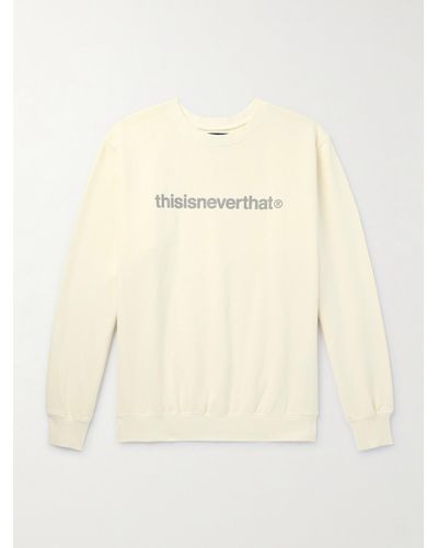thisisneverthat Logo-print Cotton-jersey Sweatshirt - Natural