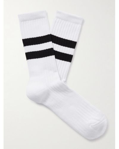 Norse Projects Bjarki Striped Two-tone Cotton-blend Socks - White