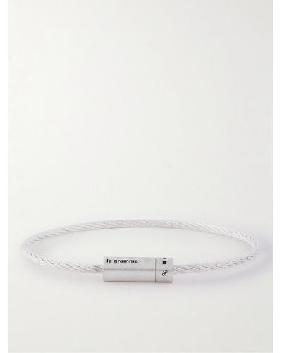 Le Gramme Le 9g Cable Armband aus gebürstetem Sterlingsilber - Weiß