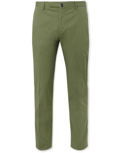 Incotex Slim-fit Stretch-cotton Poplin Pants - Green