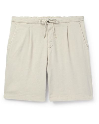 Thom Sweeney Stretch Linen And Cotton-blend Shorts - White