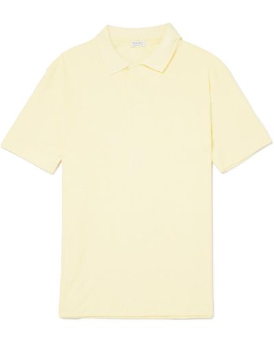 Sunspel Cotton-terry Polo Shirt - Yellow