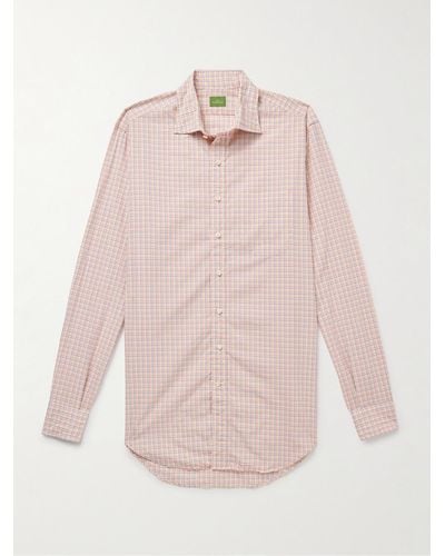 Sid Mashburn Checked Cotton-poplin Shirt - Pink