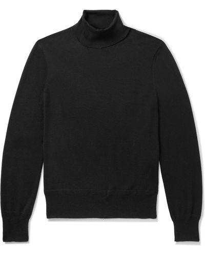 Tom Ford Cashmere And Silk-blend Rollneck Sweater - Black