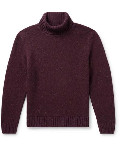 Inis Meáin Donegal Merino Wool And Cashmere-blend Rollneck Sweater - Purple