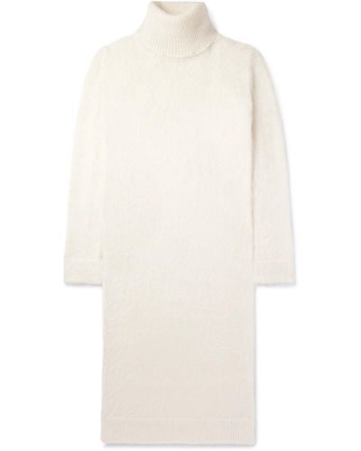 Saint Laurent Mohair-blend Rollneck Sweater - White