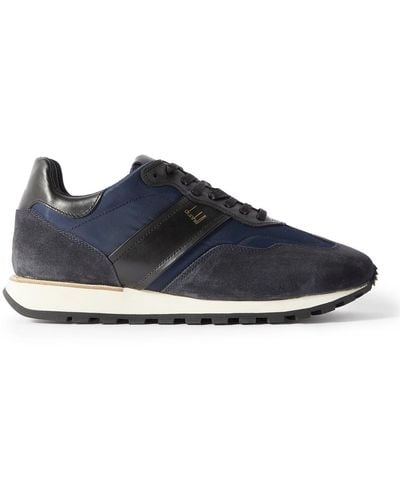 Dunhill Legacy Runner Suede-trimmed Leather And Nylon Sneakers - Blue