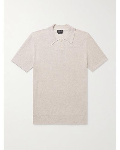 A.P.C. Jay Slim-fit Piqué Polo Shirt - White