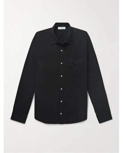 Save Khaki Standard Garment-dyed Cotton-poplin Shirt - Black