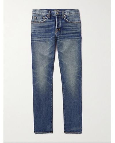Tom Ford Schmal geschnittene Jeans aus Selvedge Denim - Blau