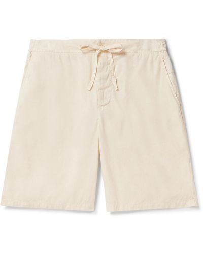 Frescobol Carioca Sergio Stretch-linen And Cotton-blend Drawstring Shorts - Natural
