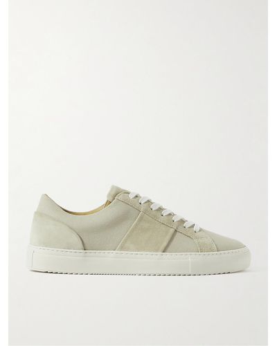 MR P. Alec Suede-trimmed Canvas Trainers - Natural