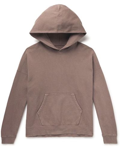 Visvim Amplus Garment-dyed Cotton-blend Jersey Hoodie - Brown