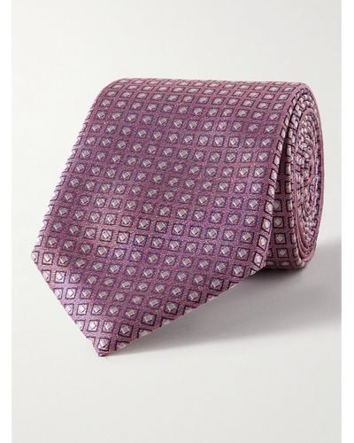 Canali 8cm Silk-jacquard Tie - Purple