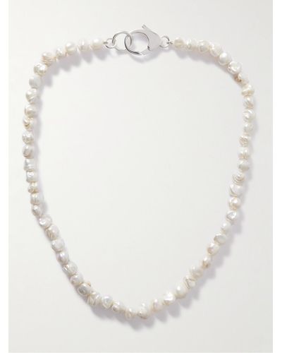 Hatton Labs Collana in argento con perle Gnocchi - Bianco