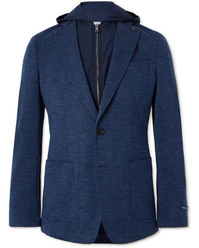 Peter Millar The Winter Excursionist Elite Wool Blazer With Removable Shell Hooded Gilet - Blue