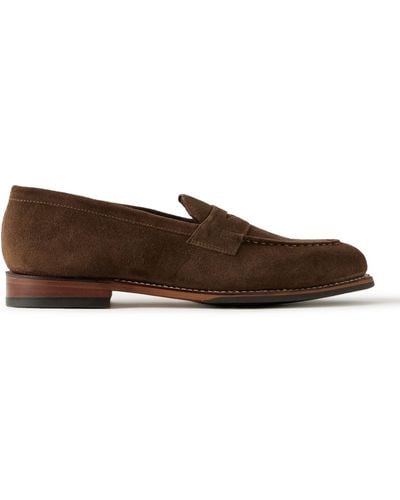 Grenson Lloyd Suede Loafers - Brown