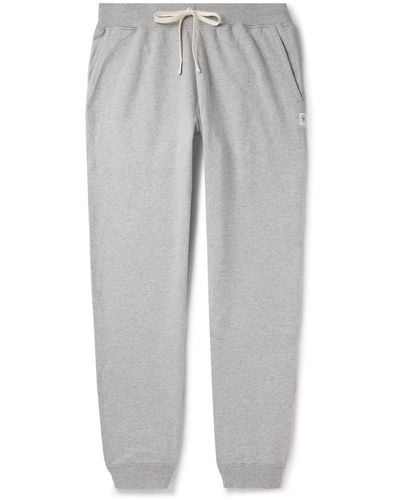 Reigning Champ Slim-fit Straight-leg Logo-embroidered Cotton-jersey Sweatpants - Gray