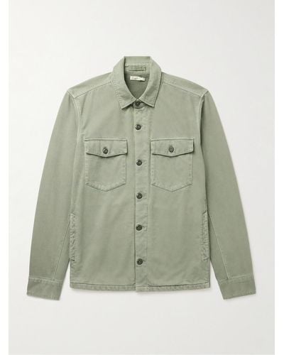 Faherty Cotton-jersey Shirt Jacket - Green