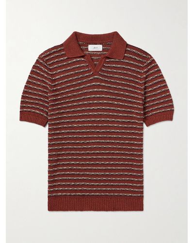 MR P. Textured Linen And Cotton-blend Polo Shirt