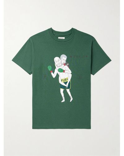 Wacko Maria Printed Cotton-jersey T-shirt - Green