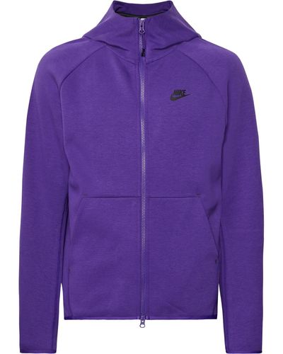 Nike Sportswear Cotton-blend Tech Fleece Zip-up Hoodie - Purple