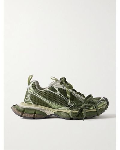 Balenciaga 3xl Distressed Mesh And Rubber Trainers - Green