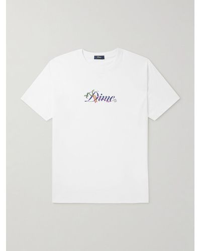 Dime Cursive Snake T-Shirt aus Baumwoll-Jersey mit Logoprint - Weiß