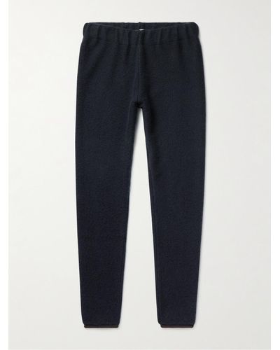 The Row Endecott Slim-fit Tapered Knitted Sweatpants - Blue