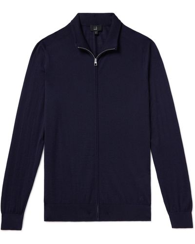 Dunhill Cashmere Half-zip Sweater - Blue