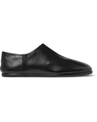 Maison Margiela Tabi Split-toe Leather Collapsible-heel Loafers - Black