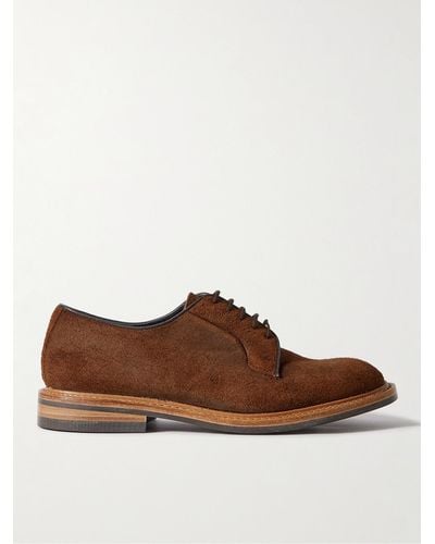 Tricker's Robert Suede Derby Shoes - Brown